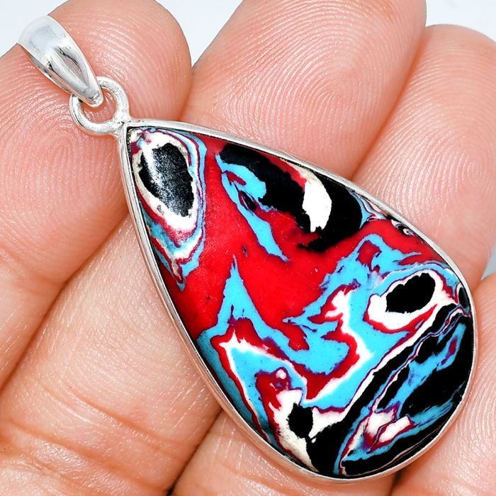 Fordite Detroit Agate Pendant SDP153517 P-1001, 21x36 mm