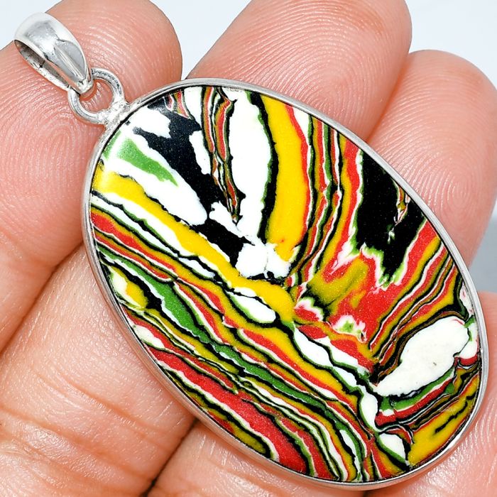 Fordite Detroit Agate Pendant SDP153525 P-1001, 26x40 mm