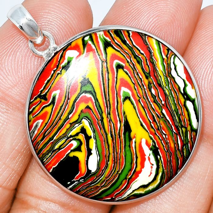 Fordite Detroit Agate Pendant SDP153536 P-1001, 31x31 mm