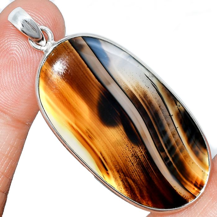 Montana Agate Pendant SDP153544 P-1001, 21x40 mm