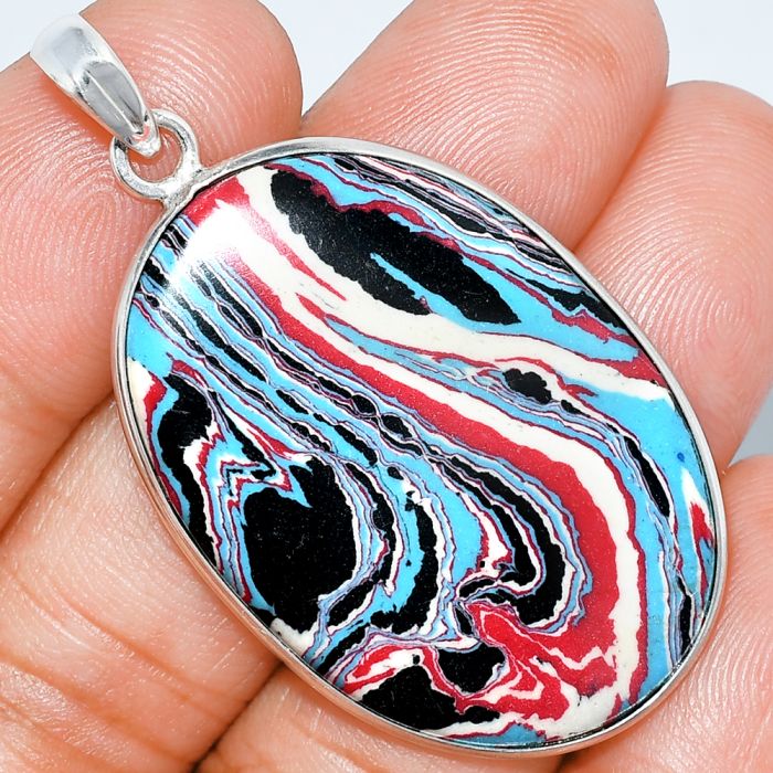 Fordite Detroit Agate Pendant SDP153545 P-1001, 25x37 mm