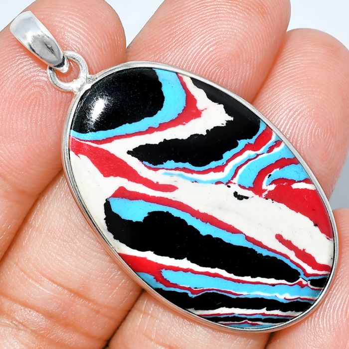 Fordite Detroit Agate Pendant SDP153555 P-1001, 23x38 mm