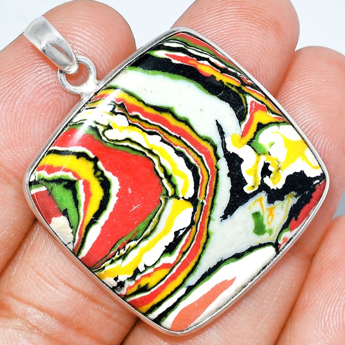 Fordite Detroit Agate Pendant SDP153570 P-1001, 31x31 mm