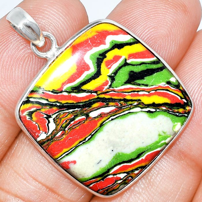 Fordite Detroit Agate Pendant SDP153573 P-1001, 26x26 mm