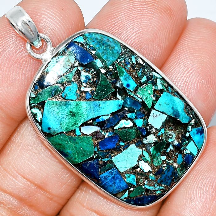 Multi Copper Turquoise Pendant SDP153575 P-1001, 23x34 mm