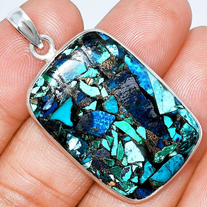 Multi Copper Turquoise Pendant SDP153579 P-1001, 22x32 mm