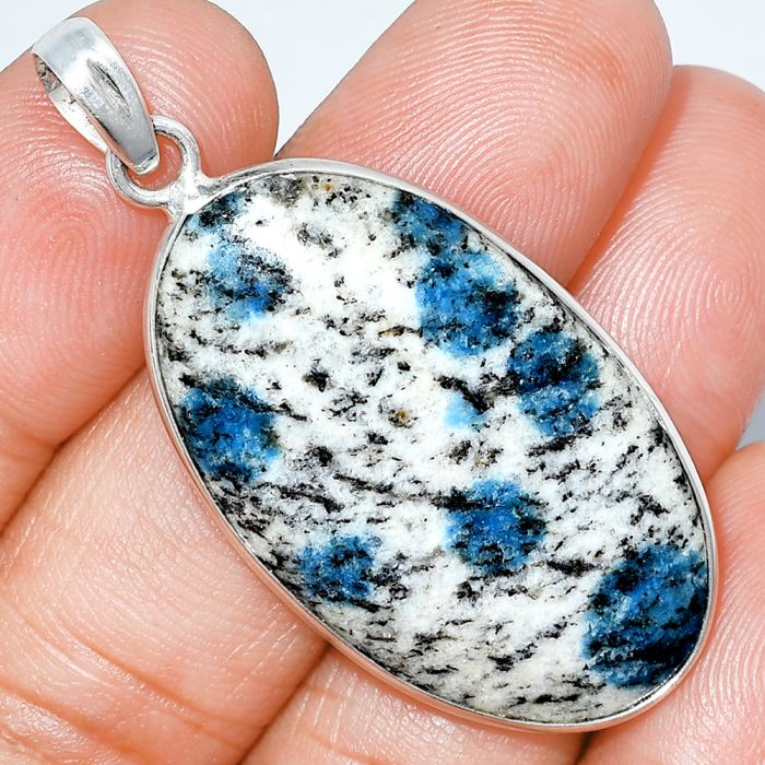 K2 Blue - Azurite In Quartz Pendant SDP153580 P-1001, 20x35 mm