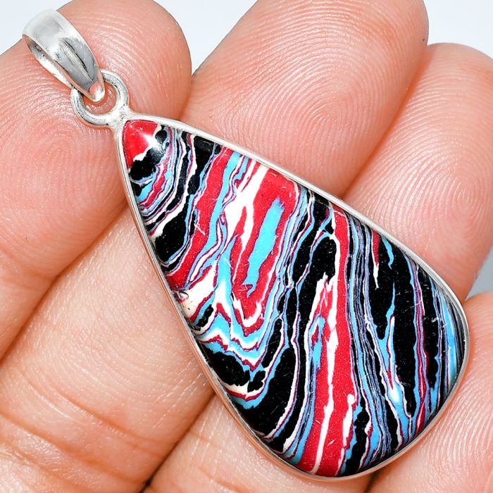 Fordite Detroit Agate Pendant SDP153588 P-1001, 20x37 mm