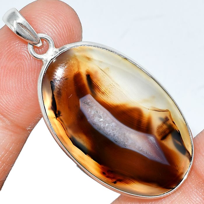 Montana Agate Pendant SDP153590 P-1001, 21x34 mm