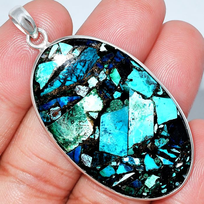 Multi Copper Turquoise Pendant SDP153595 P-1001, 25x43 mm