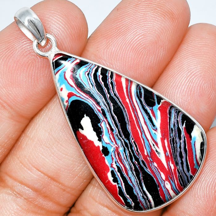 Fordite Detroit Agate Pendant SDP153608 P-1001, 22x38 mm