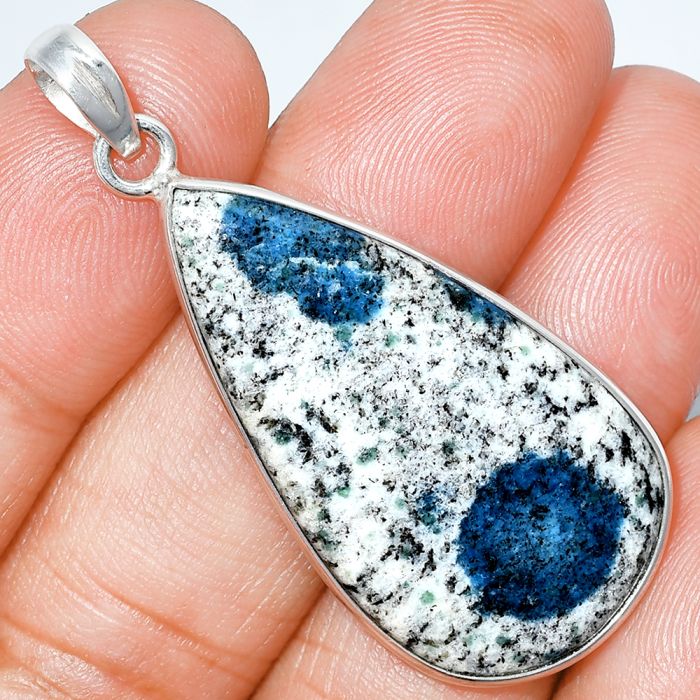 K2 Blue - Azurite In Quartz Pendant SDP153611 P-1001, 19x36 mm