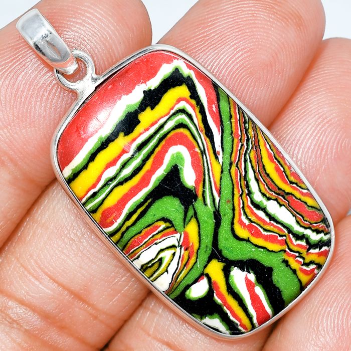 Fordite Detroit Agate Pendant SDP153620 P-1001, 21x34 mm