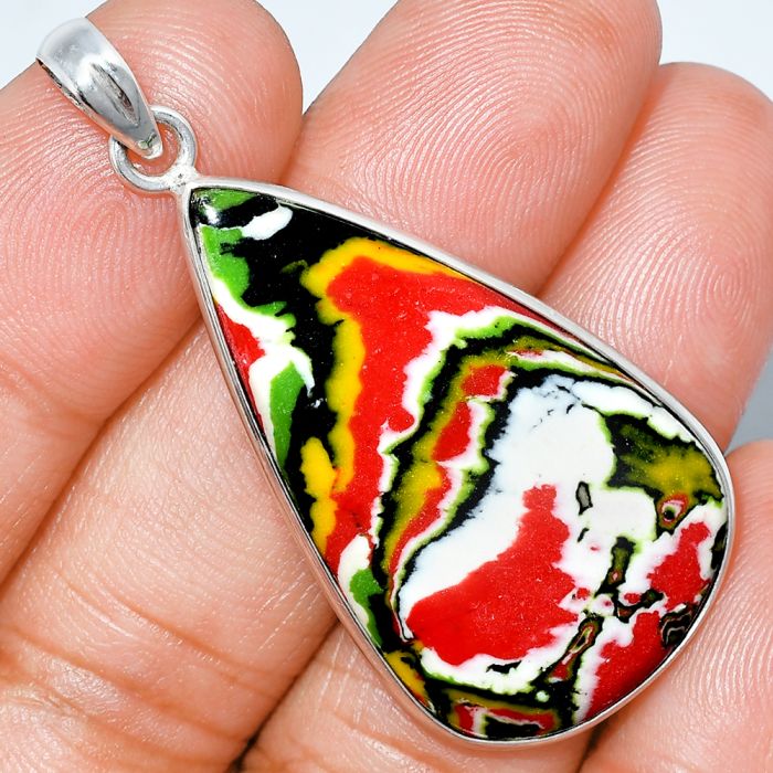 Fordite Detroit Agate Pendant SDP153621 P-1001, 21x38 mm