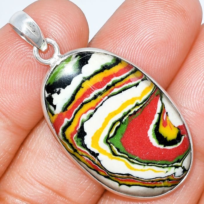 Fordite Detroit Agate Pendant SDP153624 P-1001, 20x22 mm