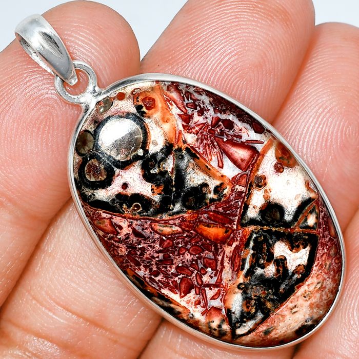 Leopard Skin Jasper Pendant SDP153628 P-1001, 23x36 mm