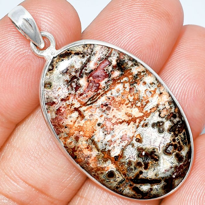 Leopard Skin Jasper Pendant SDP153638 P-1001, 22x34 mm