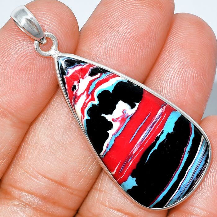 Fordite Detroit Agate Pendant SDP153643 P-1001, 19x38 mm