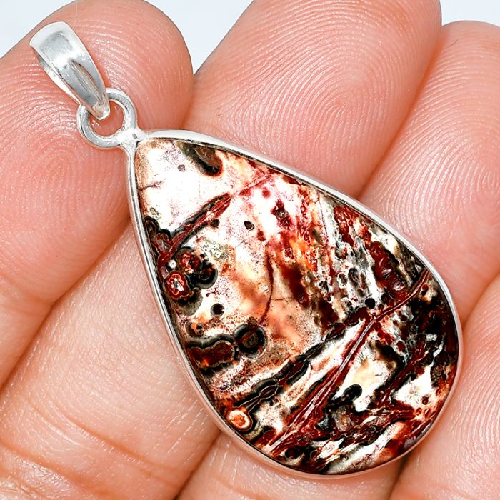 Leopard Skin Jasper Pendant SDP153649 P-1001, 20x33 mm