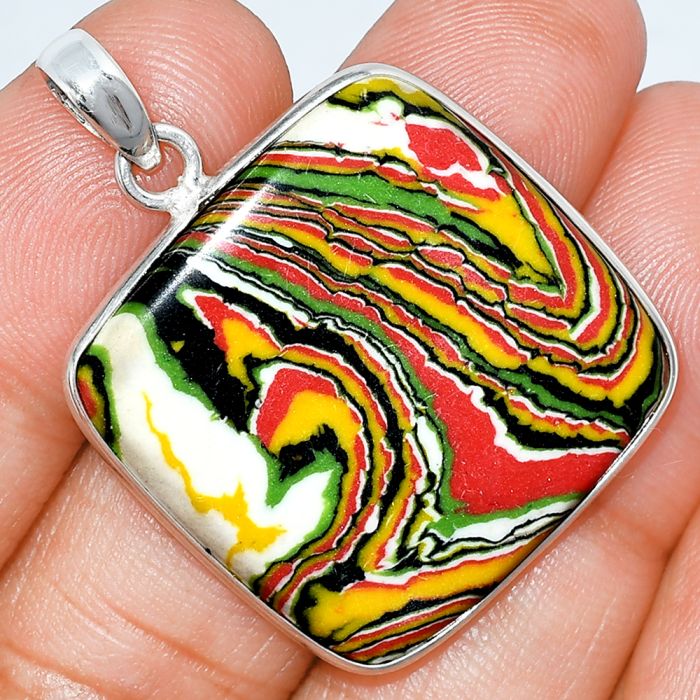 Fordite Detroit Agate Pendant SDP153653 P-1001, 27x27 mm