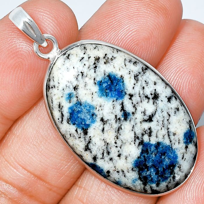 K2 Blue - Azurite In Quartz Pendant SDP153657 P-1001, 22x35 mm