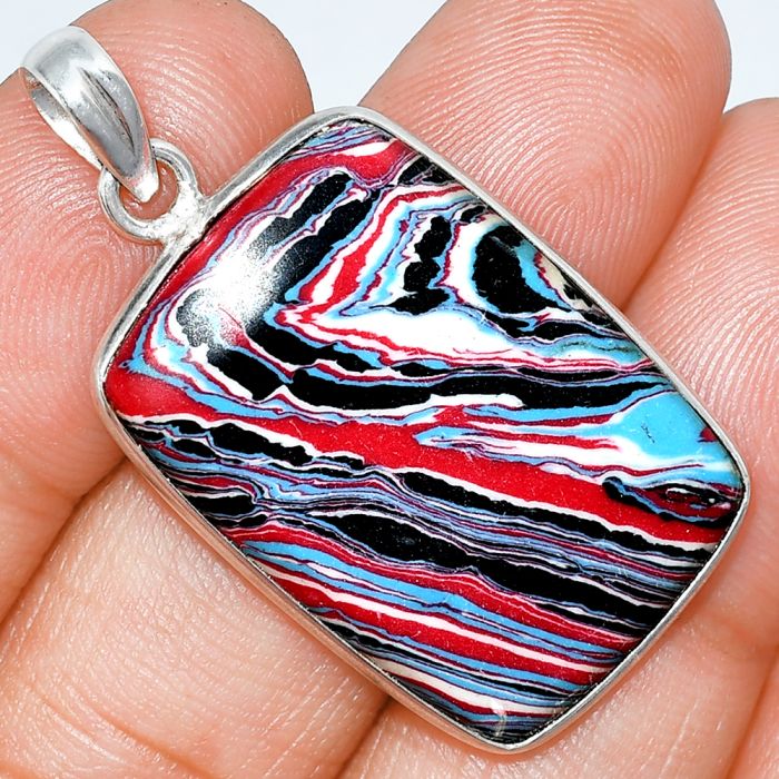 Fordite Detroit Agate Pendant SDP153663 P-1001, 20x29 mm