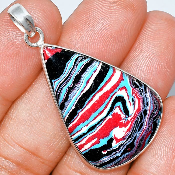 Fordite Detroit Agate Pendant SDP153665 P-1001, 22x34 mm