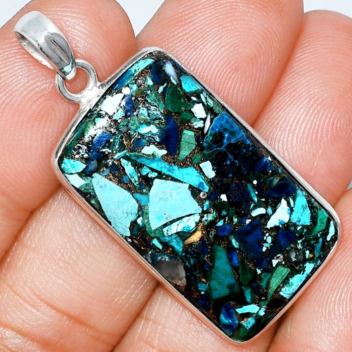 Multi Copper Turquoise Pendant SDP153667 P-1001, 18x31 mm