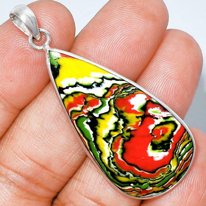 Fordite Detroit Agate Pendant SDP153674 P-1001, 20x41 mm