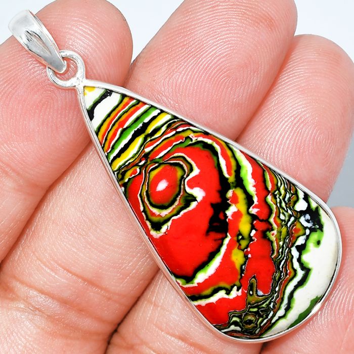 Fordite Detroit Agate Pendant SDP153677 P-1001, 20x42 mm