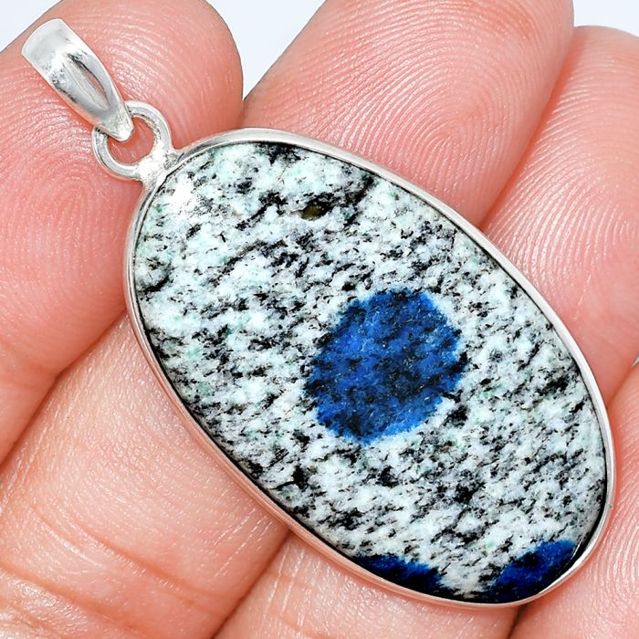 K2 Blue - Azurite In Quartz Pendant SDP153682 P-1001, 20x35 mm