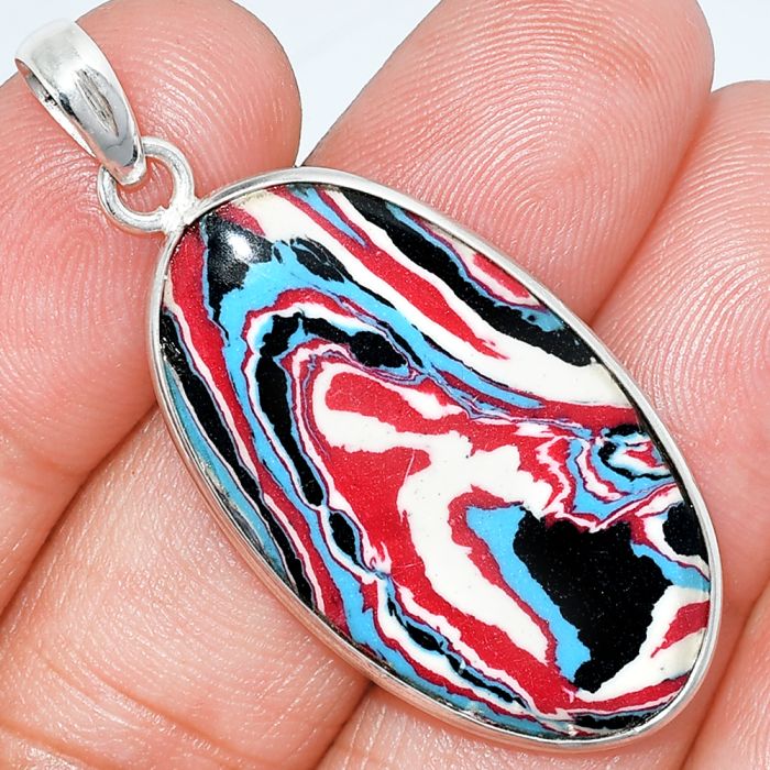 Fordite Detroit Agate Pendant SDP153688 P-1001, 19x34 mm