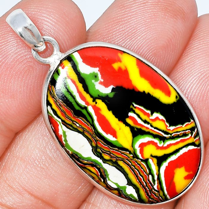 Fordite Detroit Agate Pendant SDP153691 P-1001, 21x32 mm