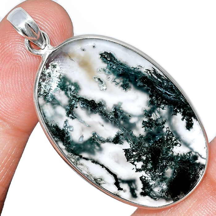 Horse Canyon Moss Agate Pendant SDP153692 P-1001, 24x37 mm