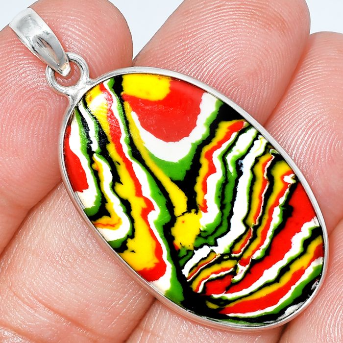 Fordite Detroit Agate Pendant SDP153695 P-1001, 21x34 mm