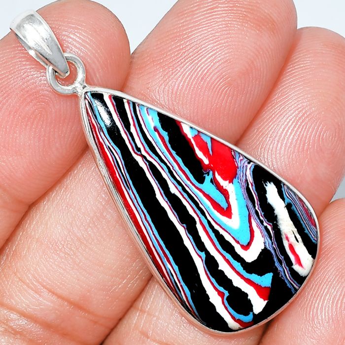 Fordite Detroit Agate Pendant SDP153705 P-1001, 19x35 mm