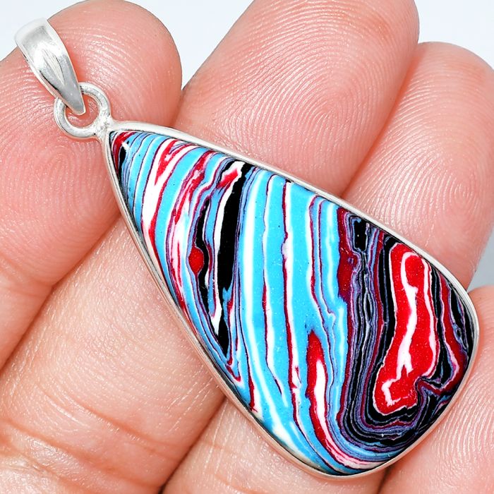 Fordite Detroit Agate Pendant SDP153708 P-1001, 20x38 mm