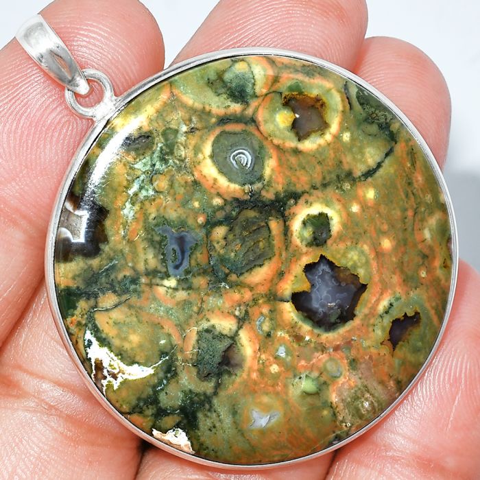 Rhyolite - Rainforest Jasper Pendant SDP153709 P-1001, 40x40 mm