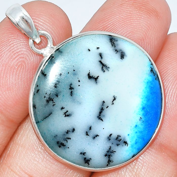 Marine Blue Dendritic Opal Pendant SDP153717 P-1001, 27x27 mm