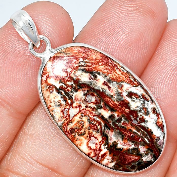 Leopard Skin Jasper Pendant SDP153721 P-1001, 19x33 mm