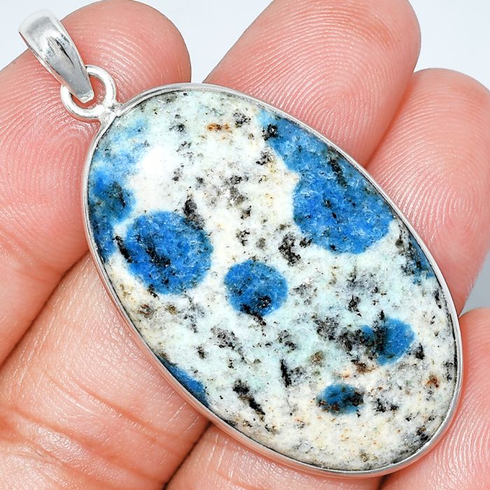 K2 Blue - Azurite In Quartz Pendant SDP153724 P-1001, 25x40 mm