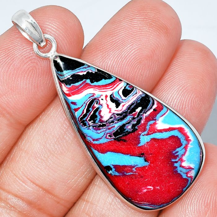 Fordite Detroit Agate Pendant SDP153728 P-1001, 20x39 mm