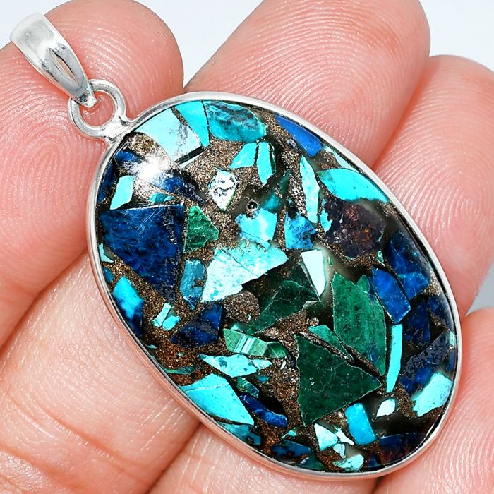 Multi Copper Turquoise Pendant SDP153729 P-1001, 23x36 mm