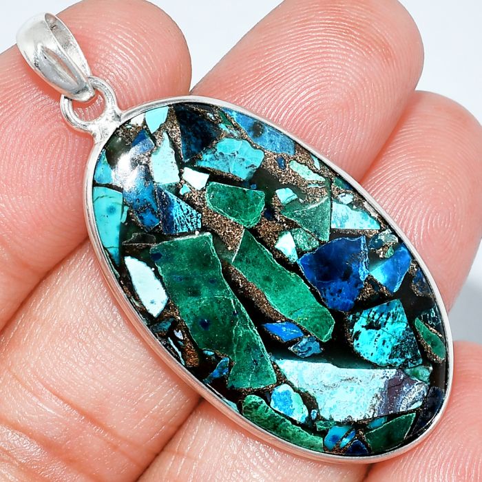 Multi Copper Turquoise Pendant SDP153732 P-1001, 21x38 mm