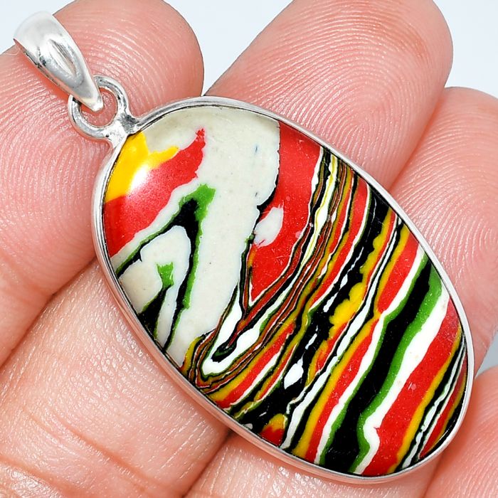 Fordite Detroit Agate Pendant SDP153736 P-1001, 21x35 mm