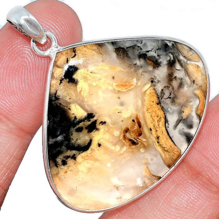 Rose Plume Agate Pendant SDP153737 P-1001, 30x36 mm