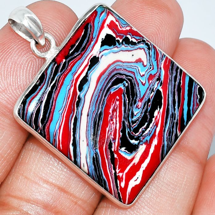 Fordite Detroit Agate Pendant SDP153740 P-1001, 28x28 mm