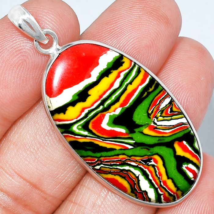 Fordite Detroit Agate Pendant SDP153747 P-1001, 21x38 mm