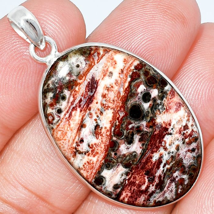 Leopard Skin Jasper Pendant SDP153754 P-1001, 22x34 mm