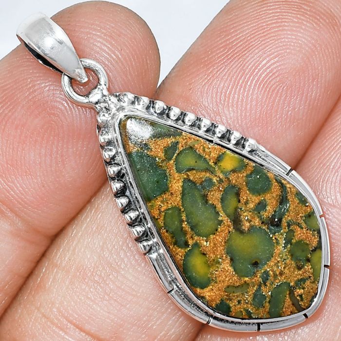 Bamboo Jasper Pendant SDP153792 P-1058, 15x27 mm